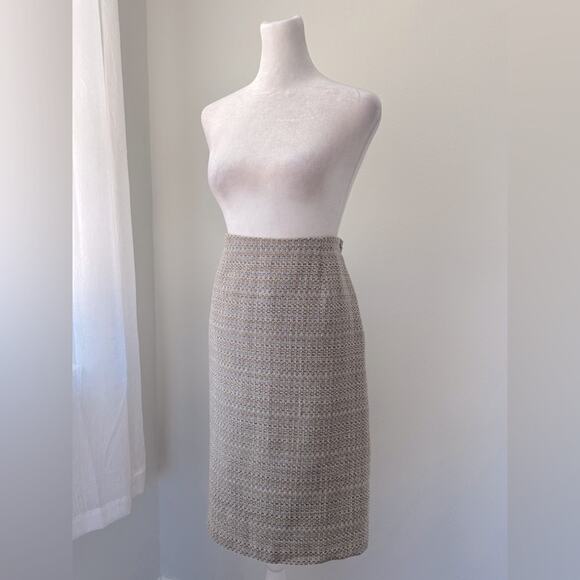Liz Claiborne Villager Tan & Black Textured Pencil Skirt - Picture 1 of 9